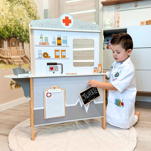 Drvena liječnička ordinacija bolnica XXL - liječnički set s priborom