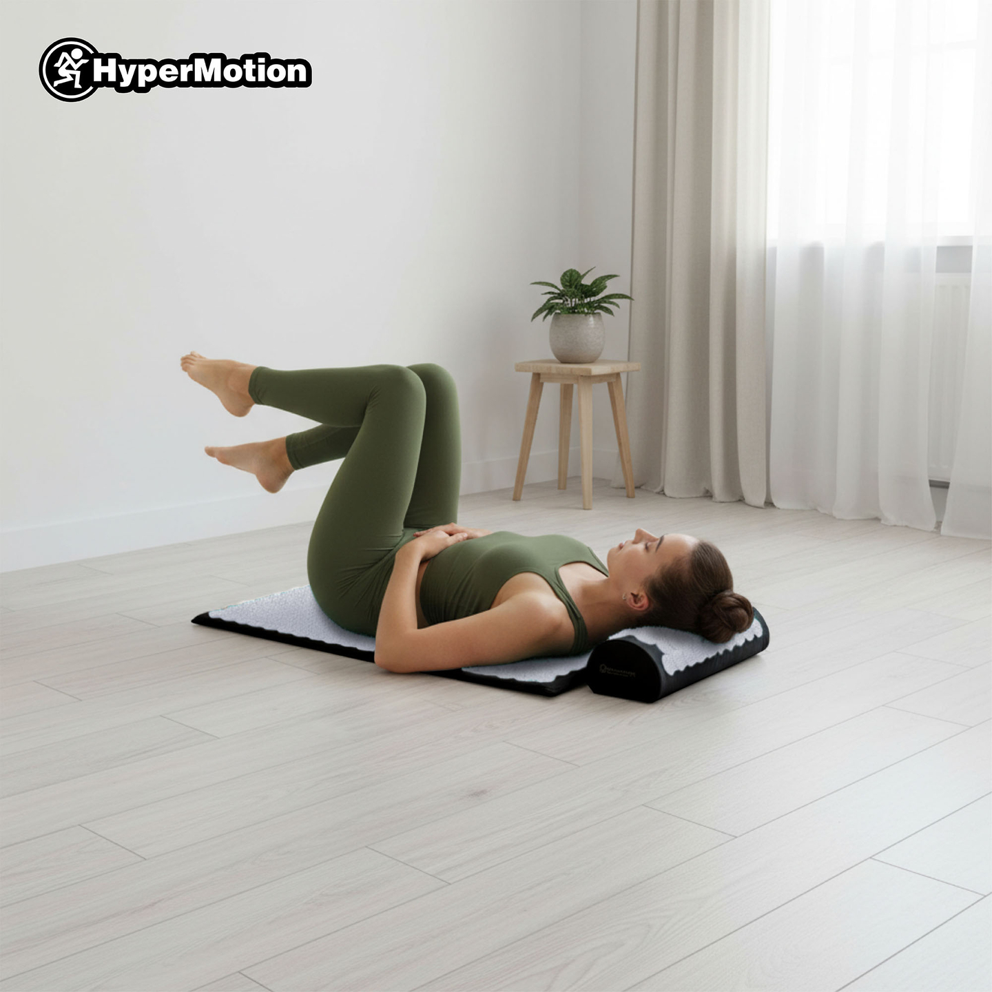 Prostirka za akupresuru s jastukom i navlakom - 72 cm HyperMotion crno-bijela