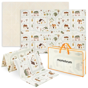 Dvostrana sklopiva pjenasta prostirka 180 x 120 x 1 cm - Charming town/Sand Beige