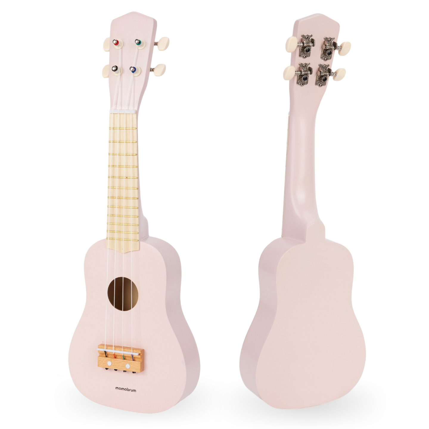 Drvena dječja gitara - ukulele - roza