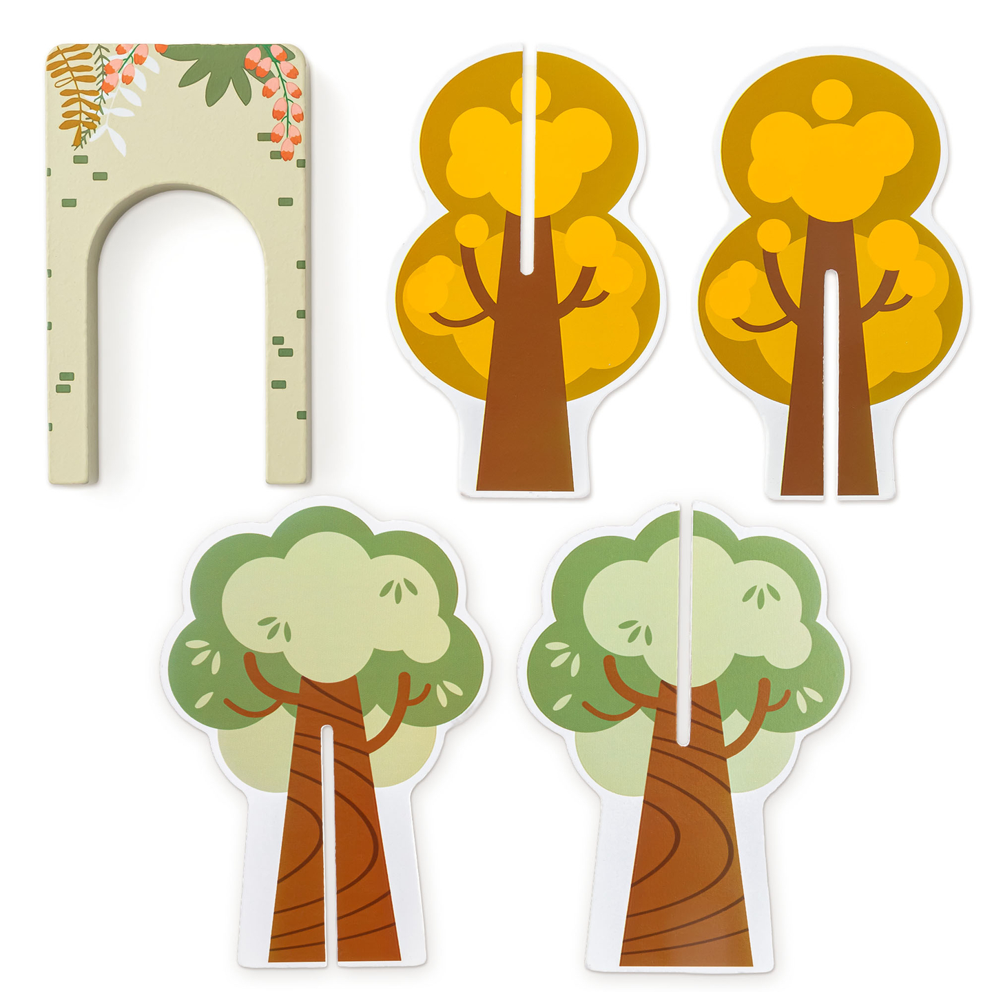 Drveni vlakić u zoološkom vrtu – slagalica, vlakić, tračnice, životinje, most, barijera