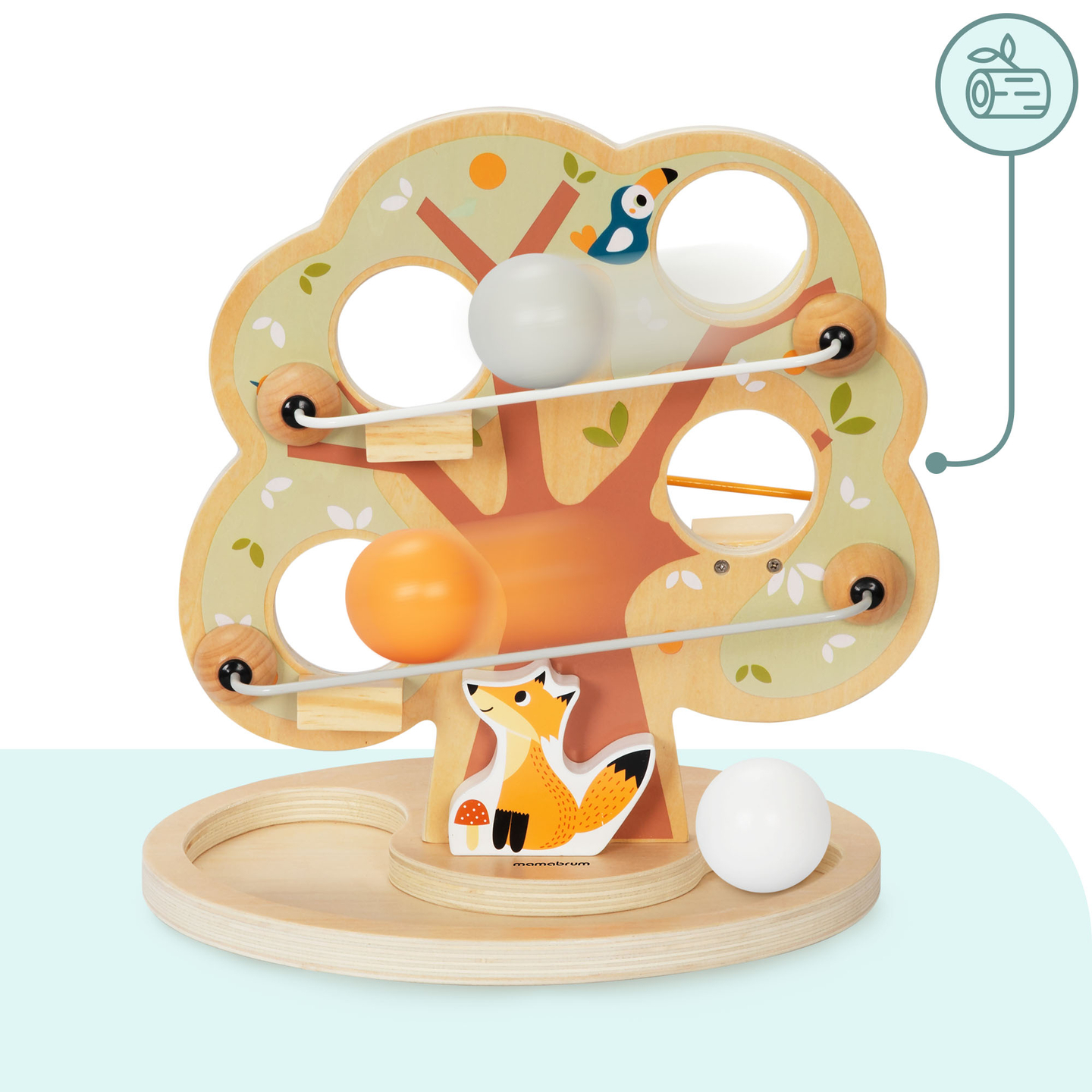 Drvena spust staza za lopte - Zeleno drvo