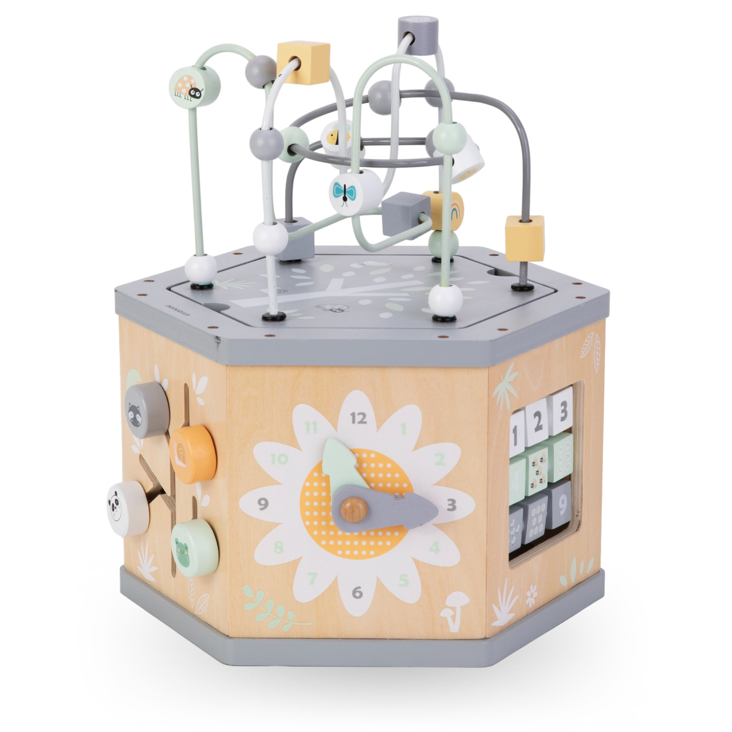 Drvena interaktivna edukativna kocka 7 u 1 - motorička petlja