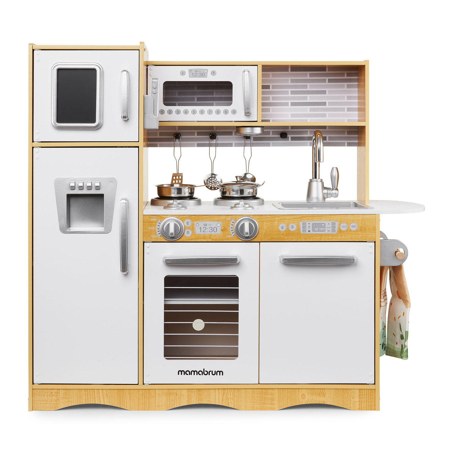 XXL drvena kuhinja s LED rasvjetom, pregačom i priborom