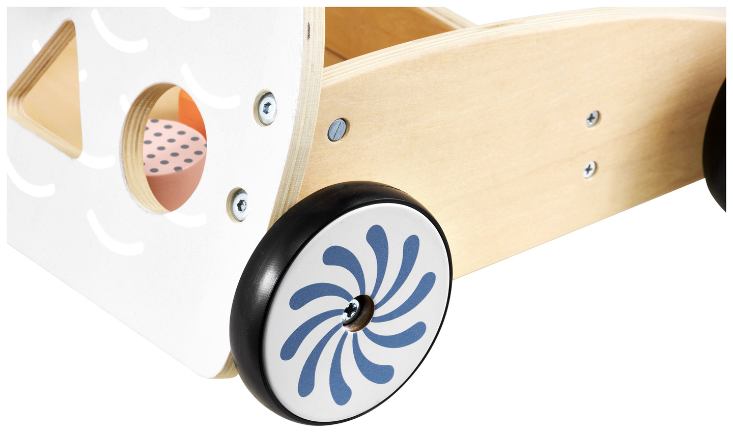 Drvena, multifunkcionalna hodalica - guralica - kolica s kockama - Sova