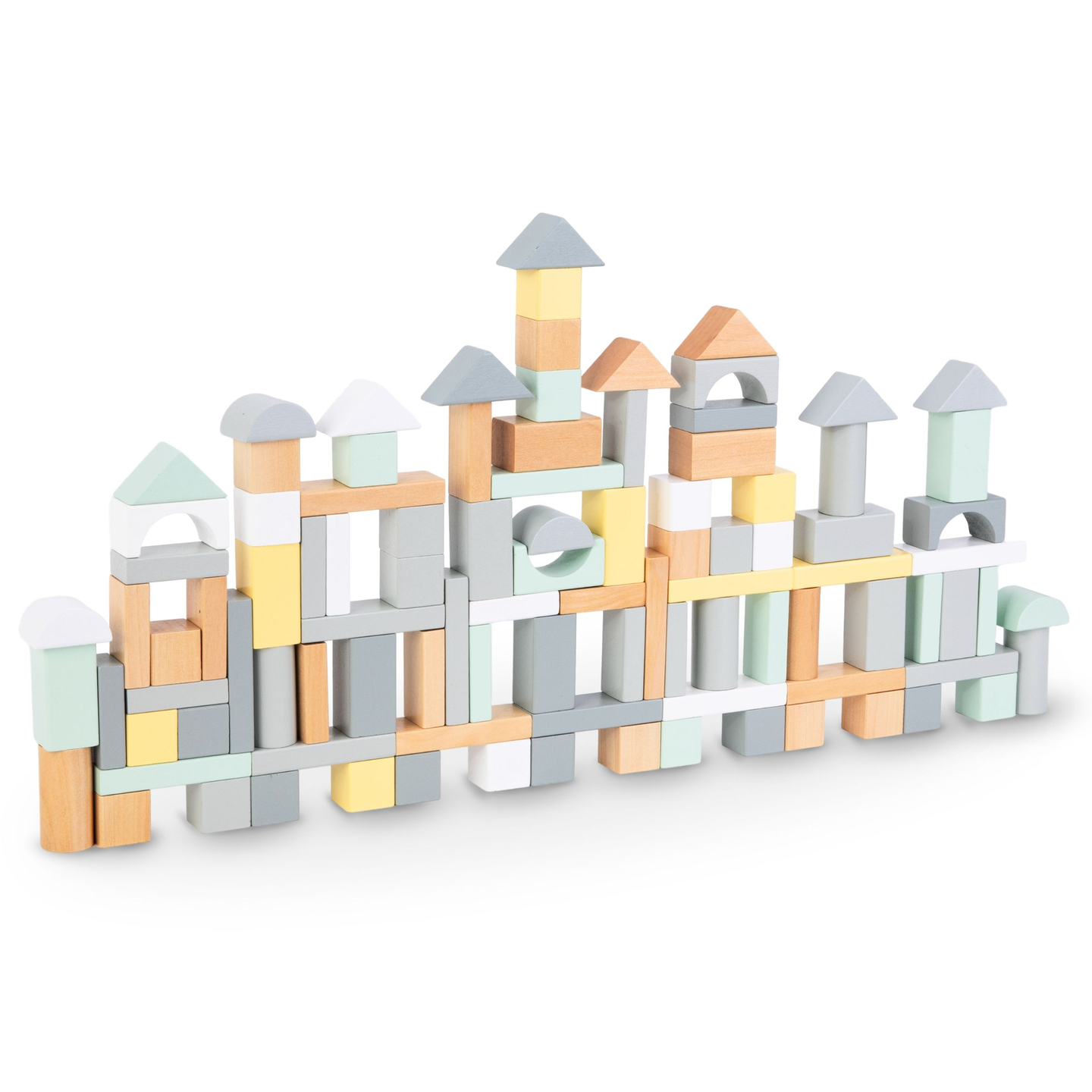 Pastelne drvene kocke - set od 100 XL komada