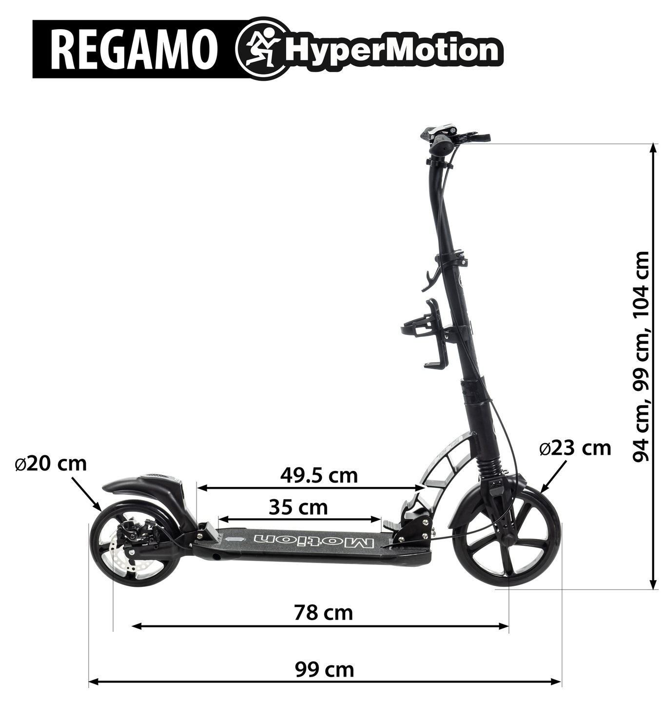 HyperMotion REGAMO romobil za odrasle - crni