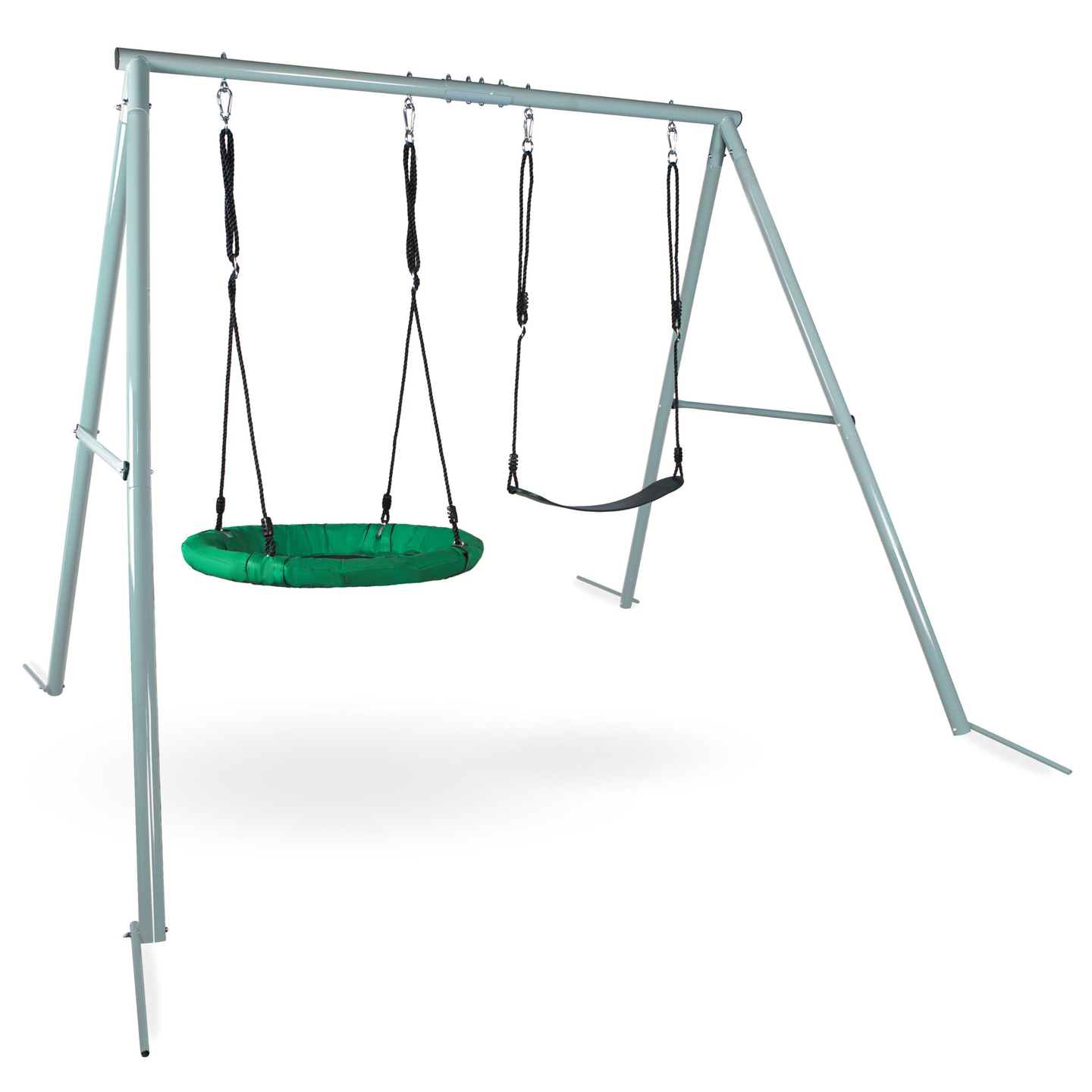 Dvostruka vrtna ljuljačka s okvirom i užadima - sjedalo i gnijezdo za rode