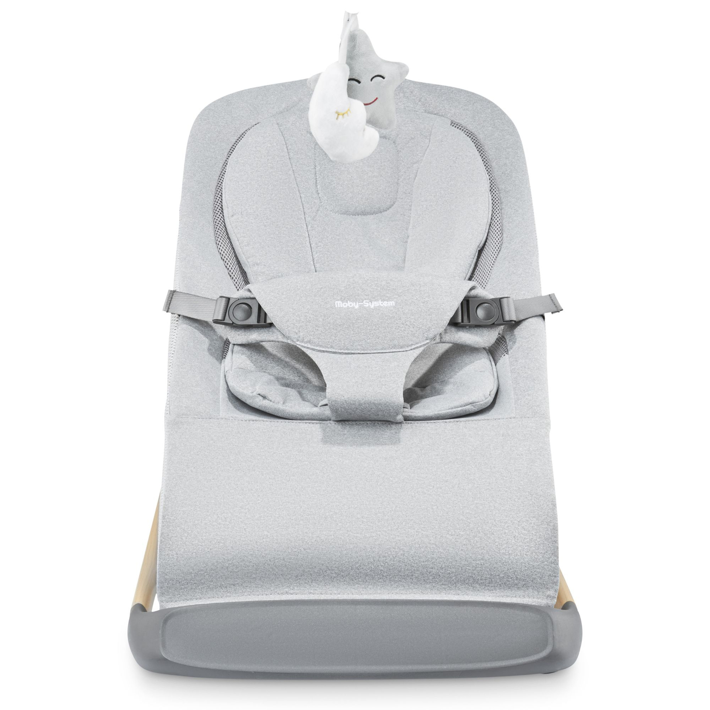 Stolica za ljuljanje 2 u 1 s umetkom Moby-System LILY – siva