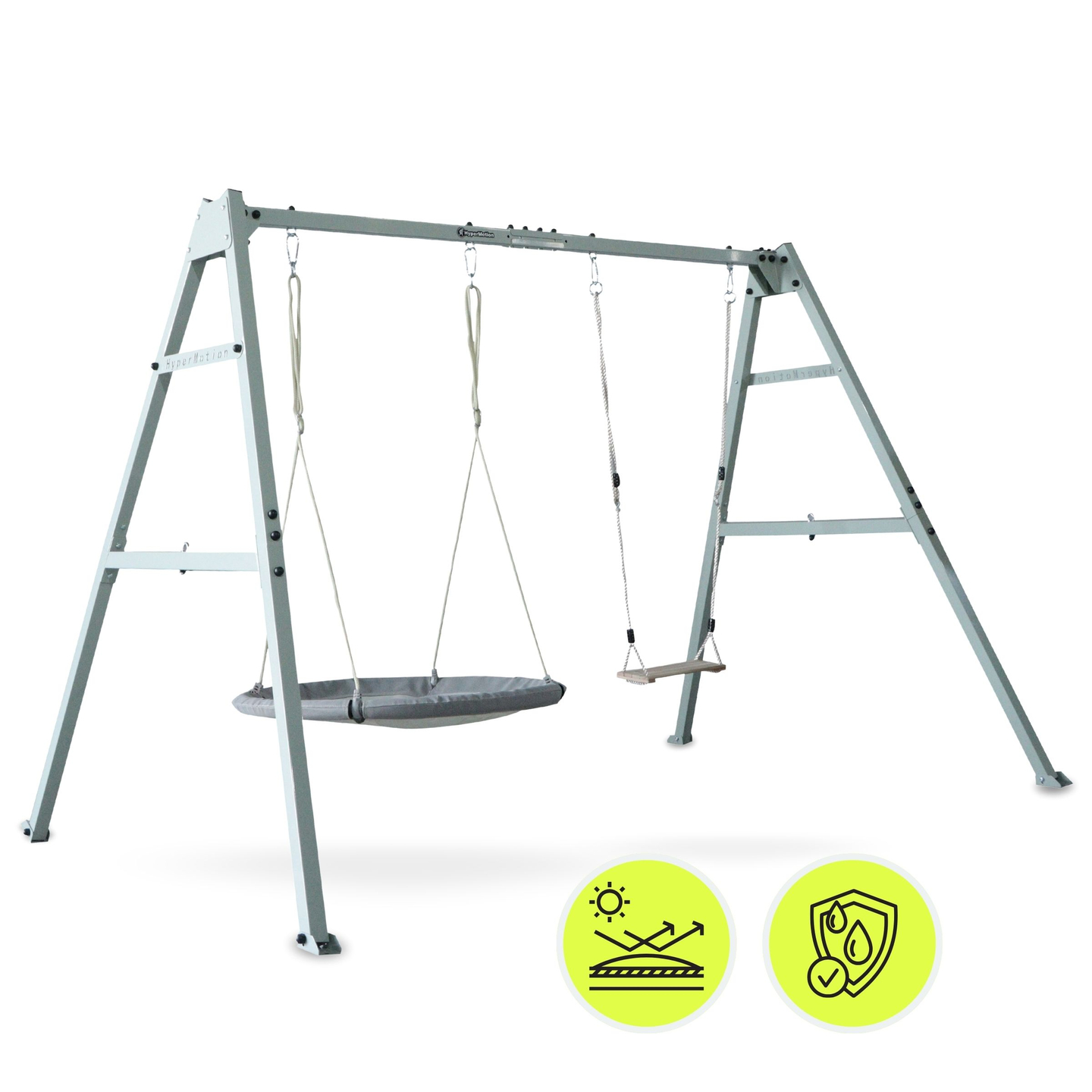 Dvostruka ljuljačka s priborom - čelični okvir - gavranovo gnijezdo, ljuljačka i viseća mreža