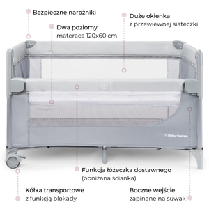 Uski 3-u-1 putni krevetić sa stolom za presvlačenje, madracem i transportnom torbom