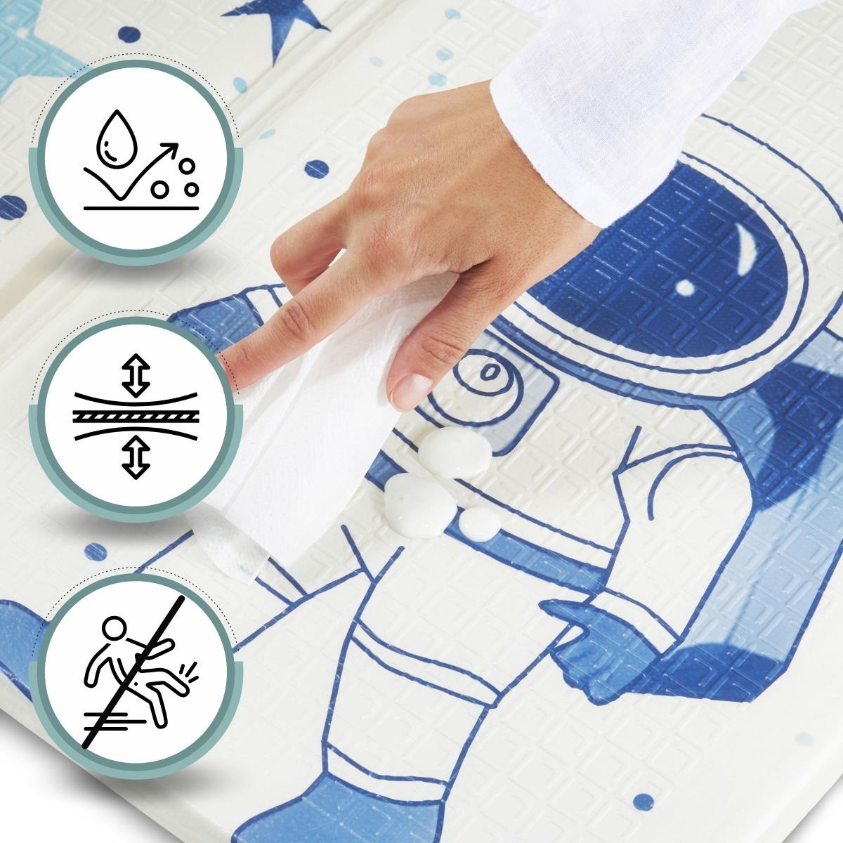 Dvostrani sklopivi pjenasti podmetač 180 x 120 x 1 cm - prostor/geometrijski trokuti