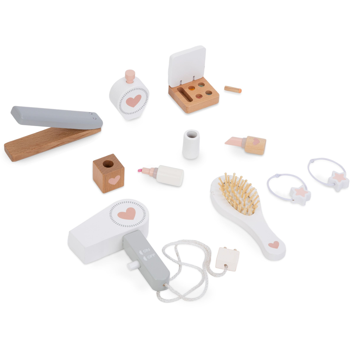 Drveni toaletni stol sa stolicom i dodacima