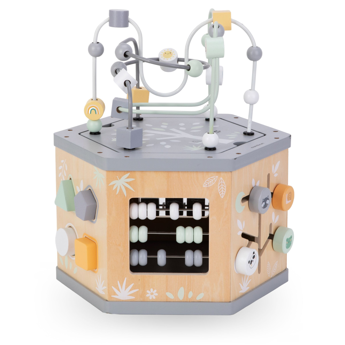 Drvena interaktivna edukativna kocka 7 u 1 - motorička petlja