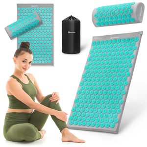 Prostirka za akupresuru s jastukom i navlakom - 72 cm HyperMotion sivo-menta