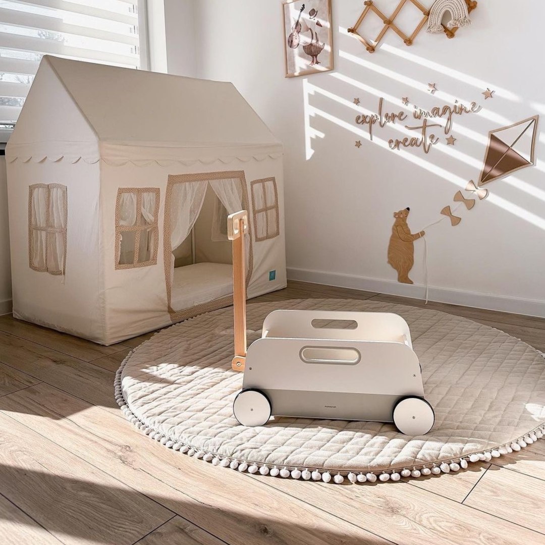 Drvena kolica za igračke - prikolica za vuču