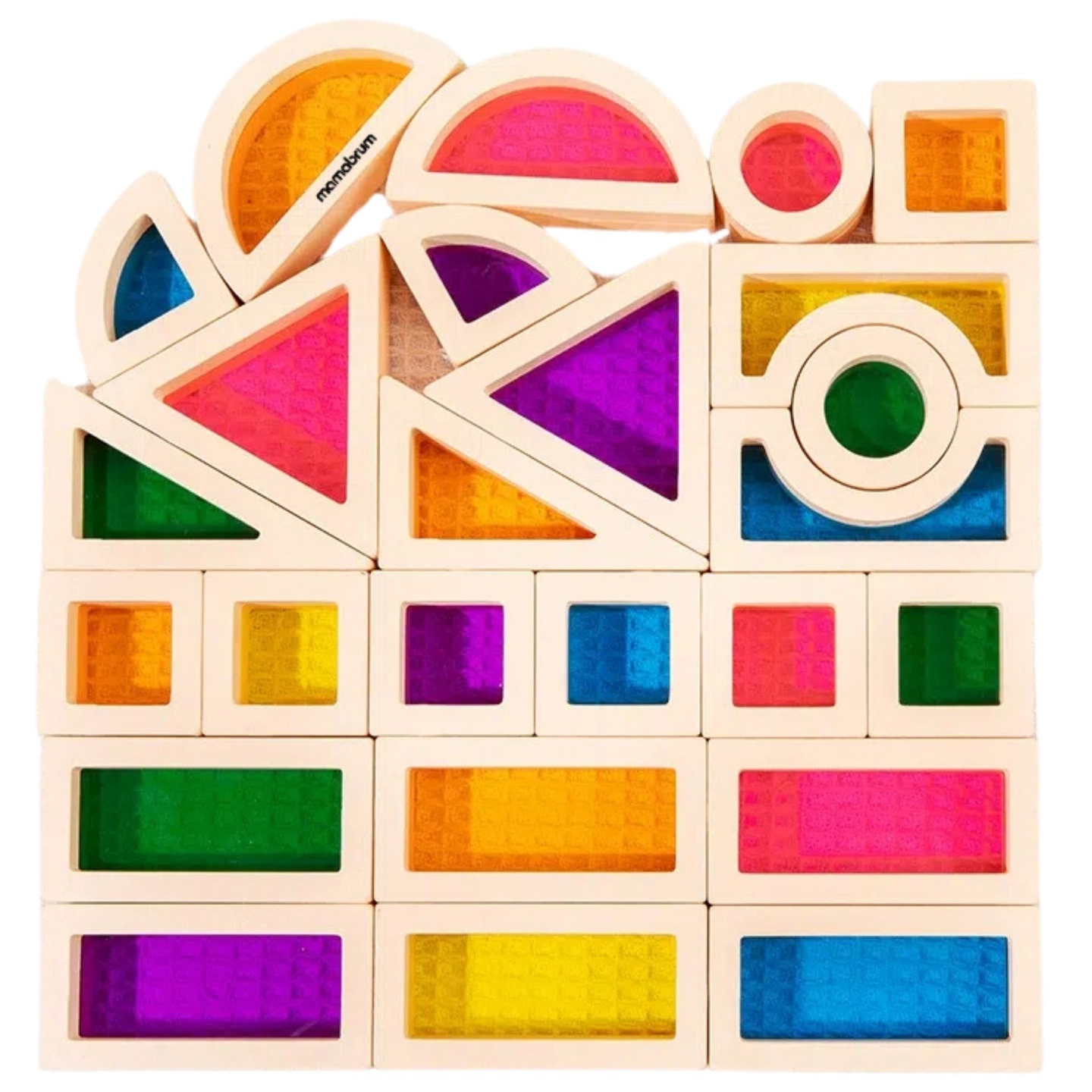 Drveni blokovi u duginim bojama - 25 komada