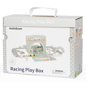 Magnetni kofer s trkaćom stazom, drvenim vozilima i cestovnim dodacima