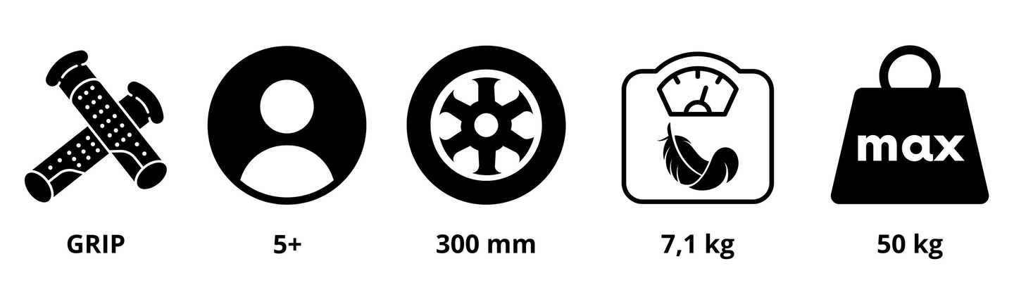 HyperMotion VIVA 12 skuter (kotači na napuhavanje 30 cm) - crni