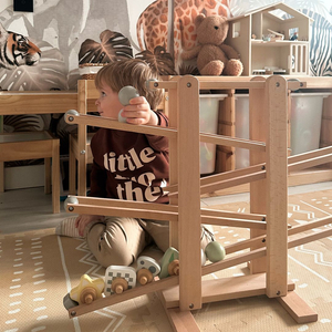 Velika drvena staza s loptom - tobogan s rotirajućim elementima