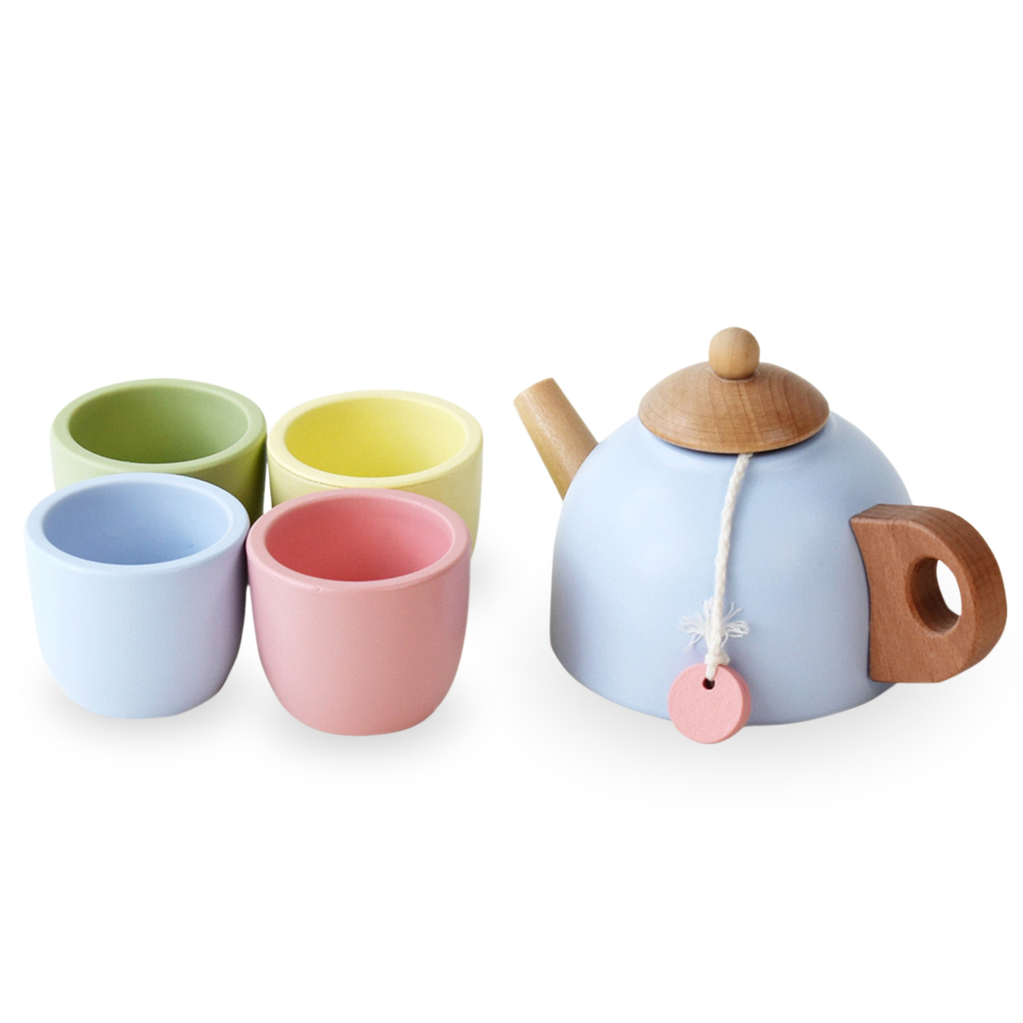 Drveni set za čaj s poslužavnikom - 7 elemenata