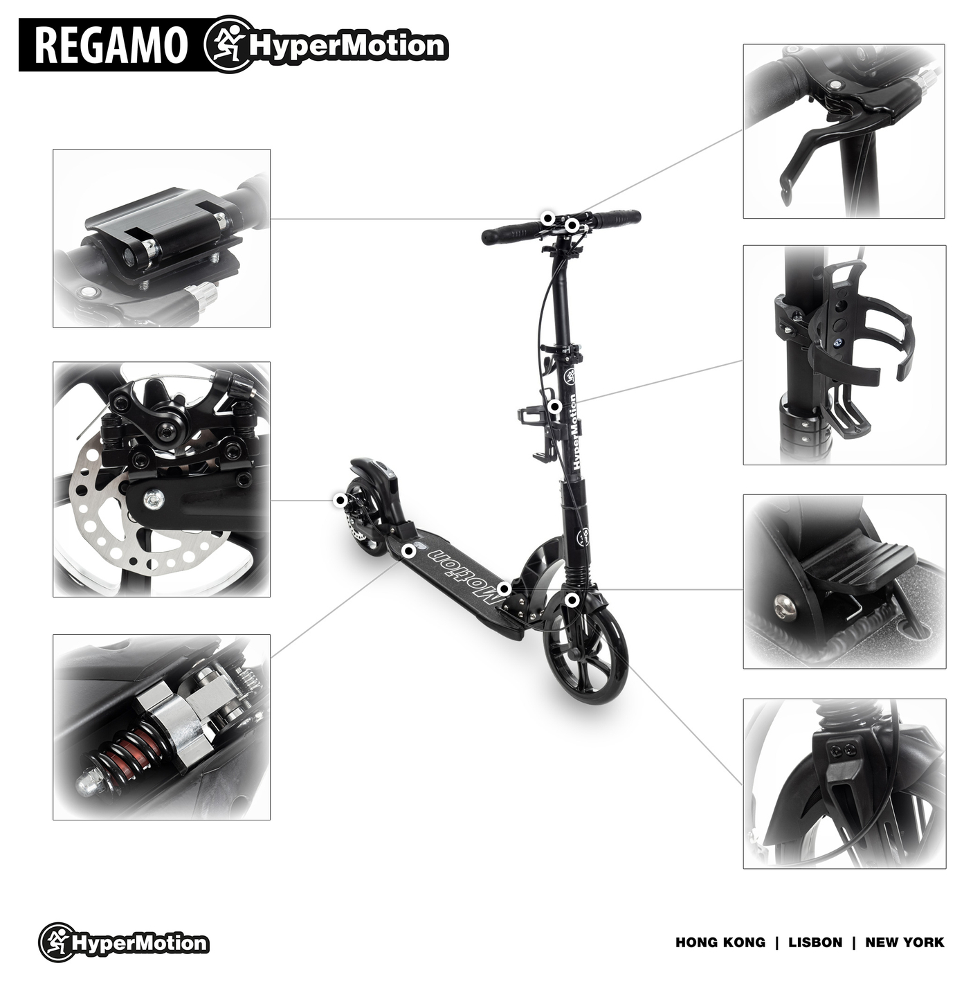 HyperMotion REGAMO romobil za odrasle - crni