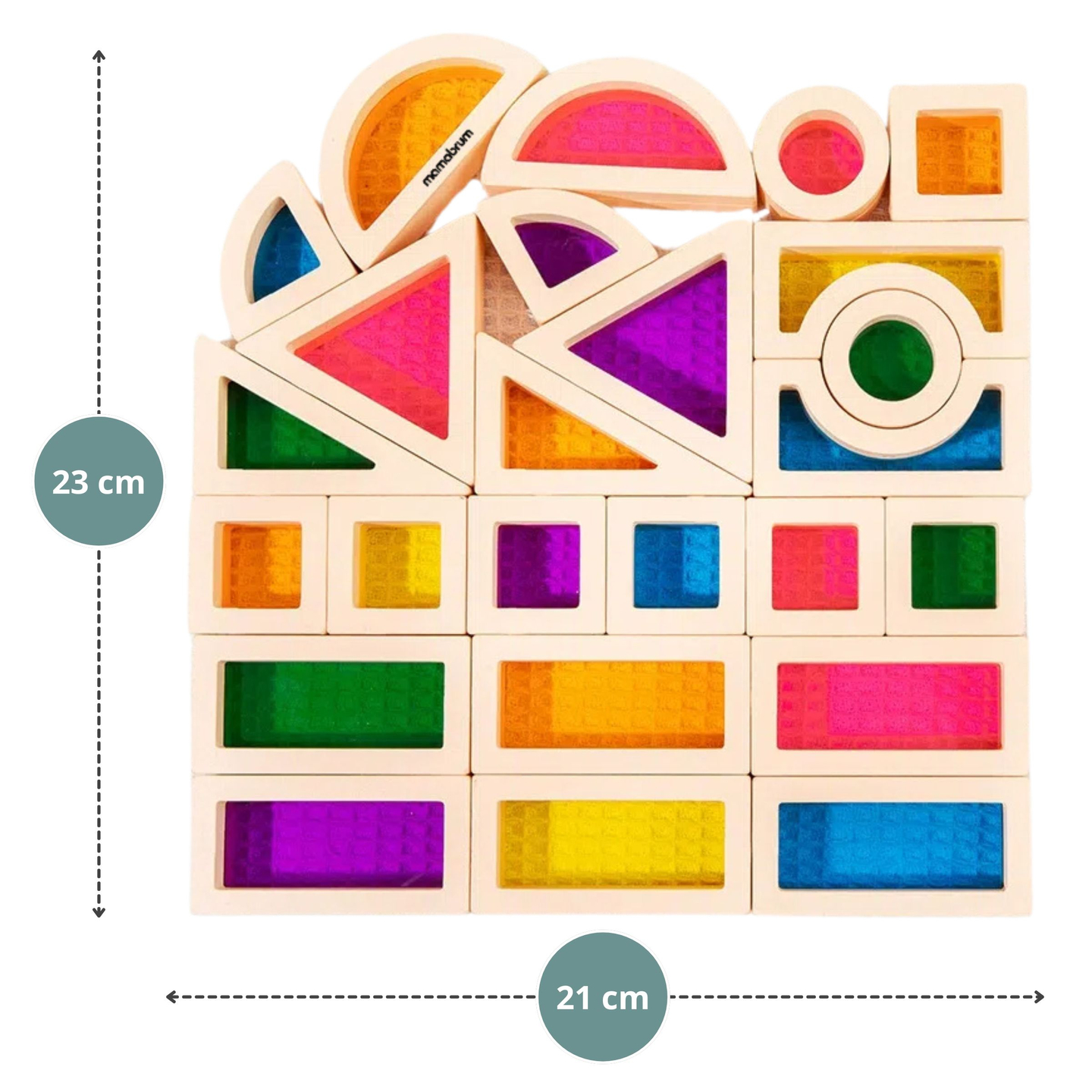 Drveni blokovi u duginim bojama - 25 komada