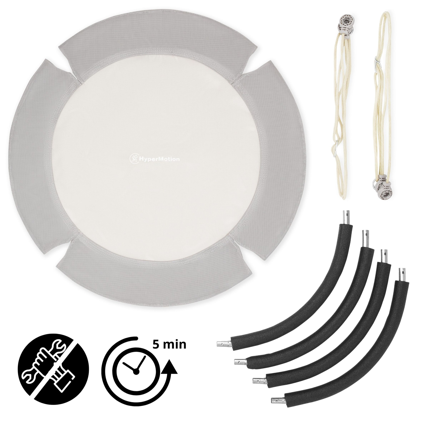 HyperMotion ljuljačka "vranjino gnijezdo" - promjer 100 cm, siva