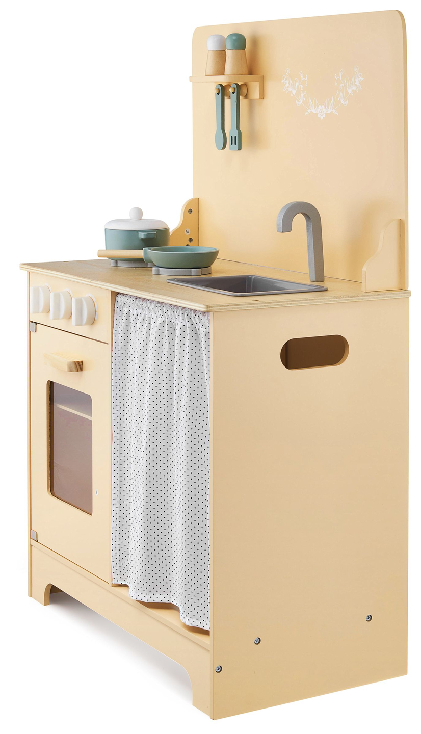 Drvena kuhinja s pregačom, dodacima i LED rasvjetom