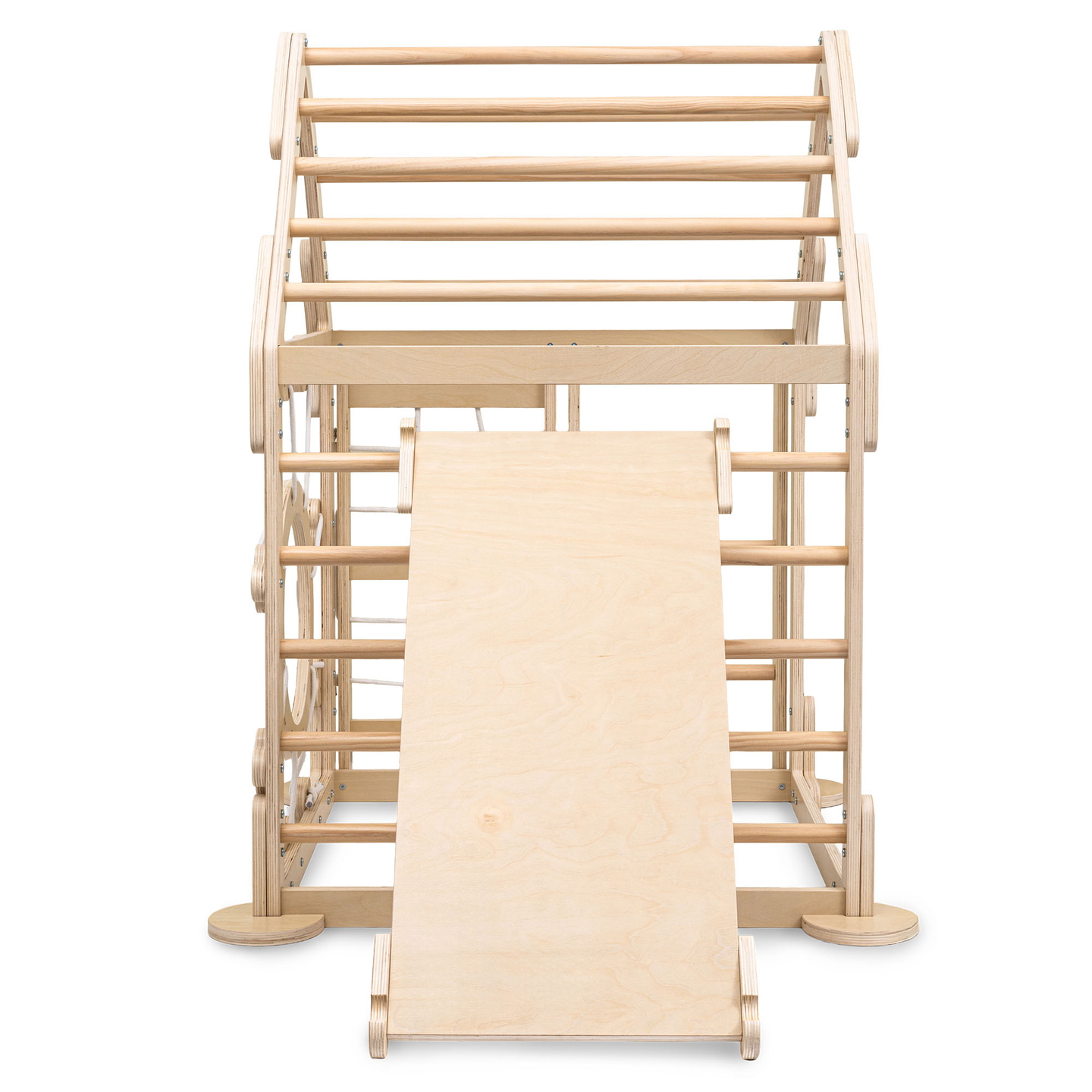 Drveno unutarnje igralište za djecu - kućica s ljestvama i toboganom