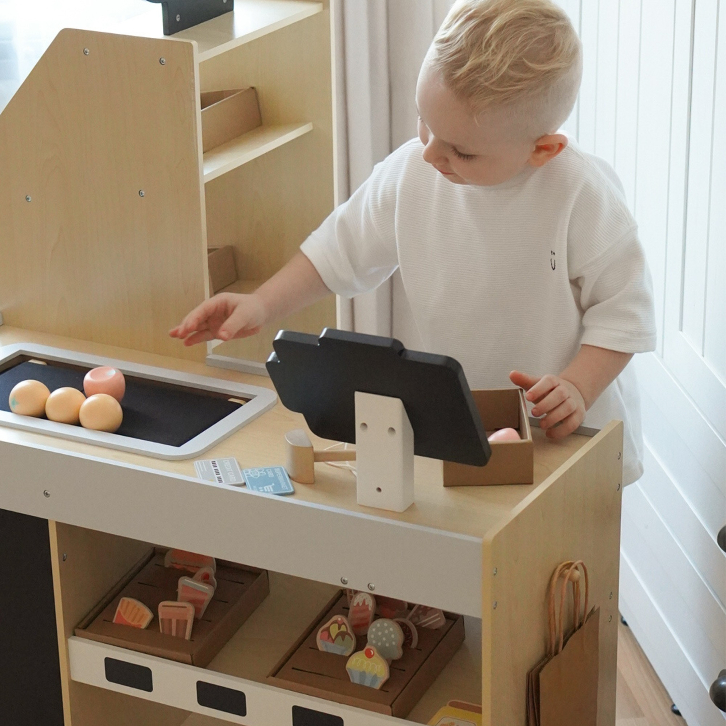 Drvena trgovina voća i povrća - veliki XXL štand, trgovina za igru s blagajnom