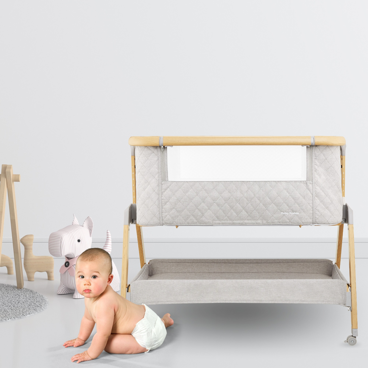 Pomoćni ležaj, samostojeći, 3-u-1 putni krevetić - Moby-System DREEMY