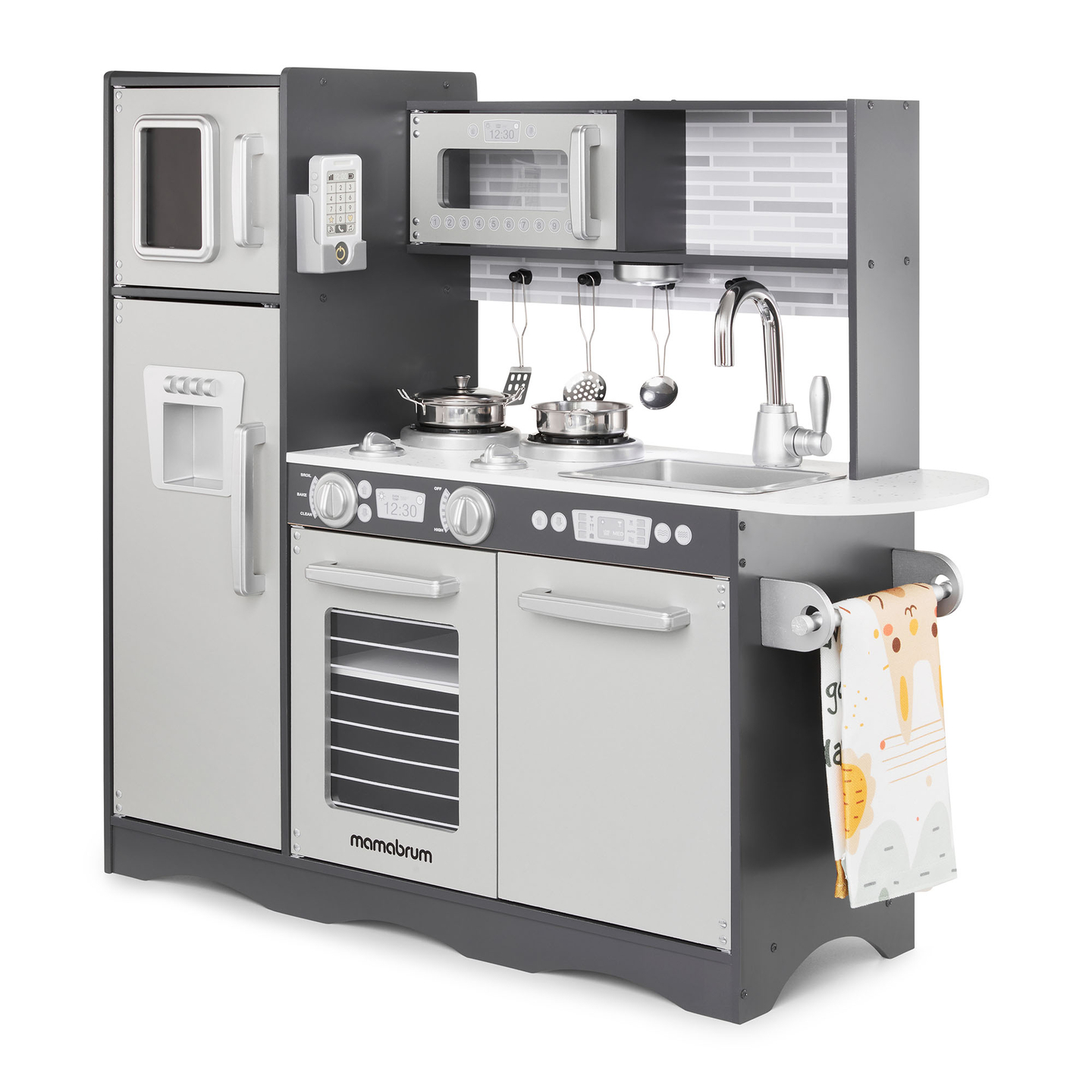 XXL drvena kuhinja s LED rasvjetom, pregačom i priborom