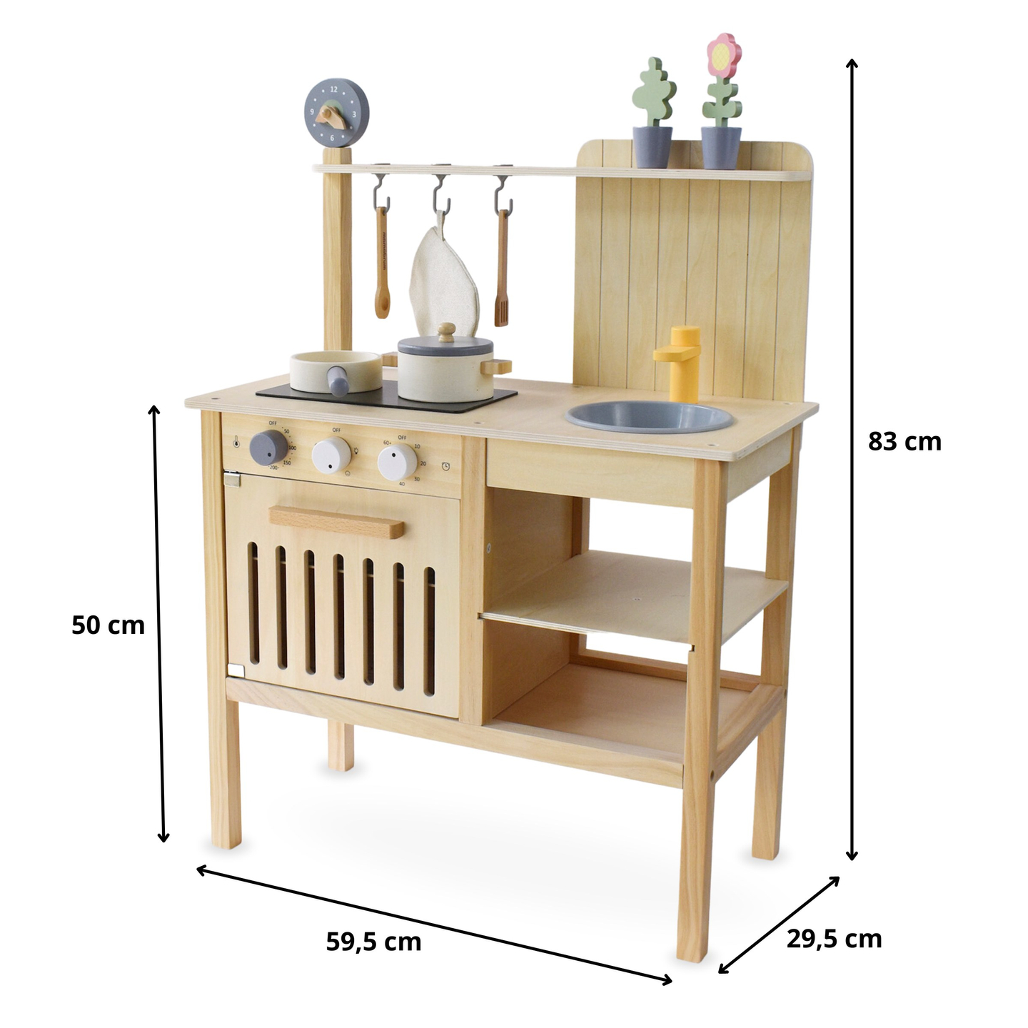 Drvena vrtna kuhinja s dodacima - prirodni boho