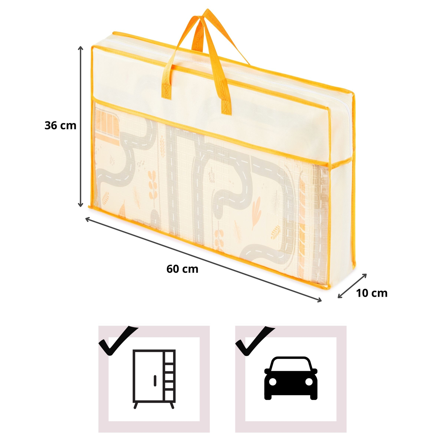 Dvostrana sklopiva pjenasta prostirka 180 x 120 x 1 cm - Magic Forest/Autumn Streets - boho