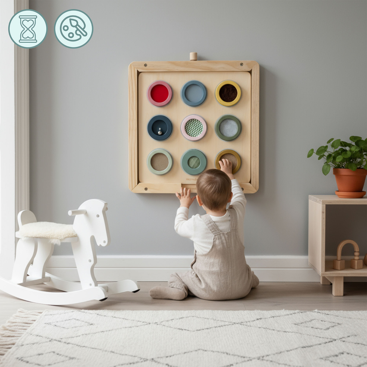 Drveni zidni okvir - za montažu Mamabrum edukativnih ploča