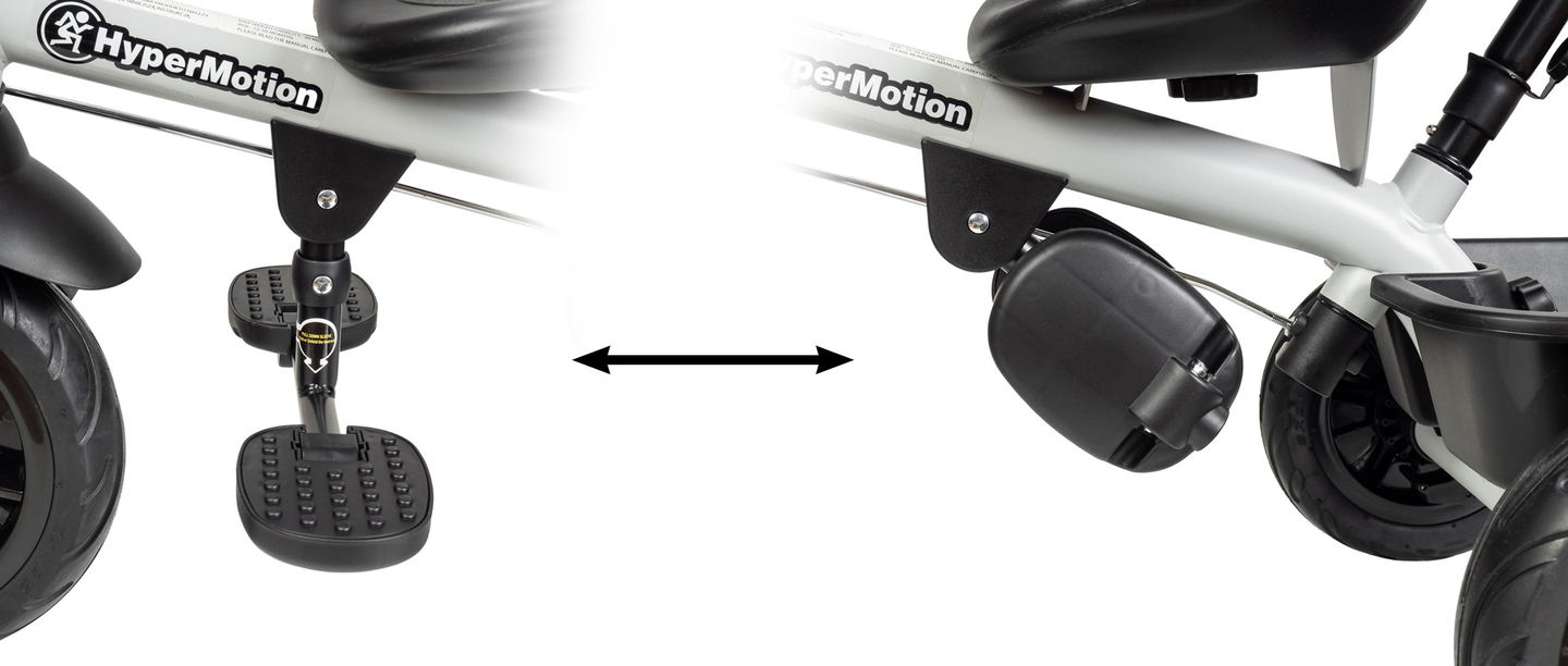 HyperMotion TOBI VECTOR tricikl - trajno napumpani kotači + potiskivač. Boja: svijetlo siva.