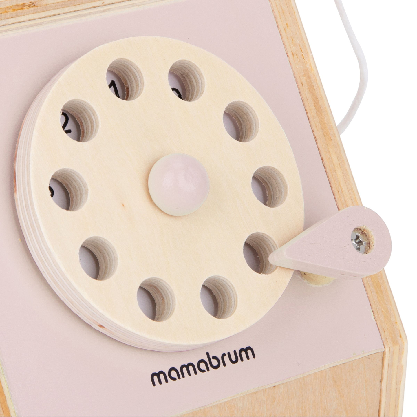 Drveni retro telefon - pastelno roza