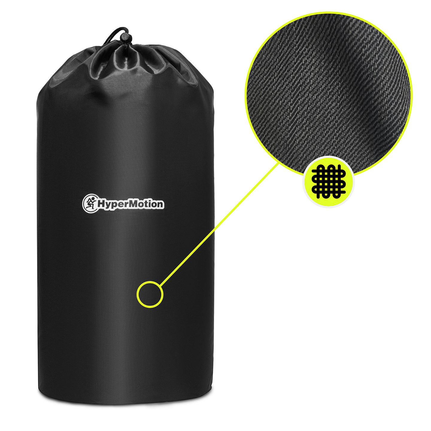 Velika akupresurna prostirka s jastukom i navlakom - 130 cm HyperMotion crno-bijela