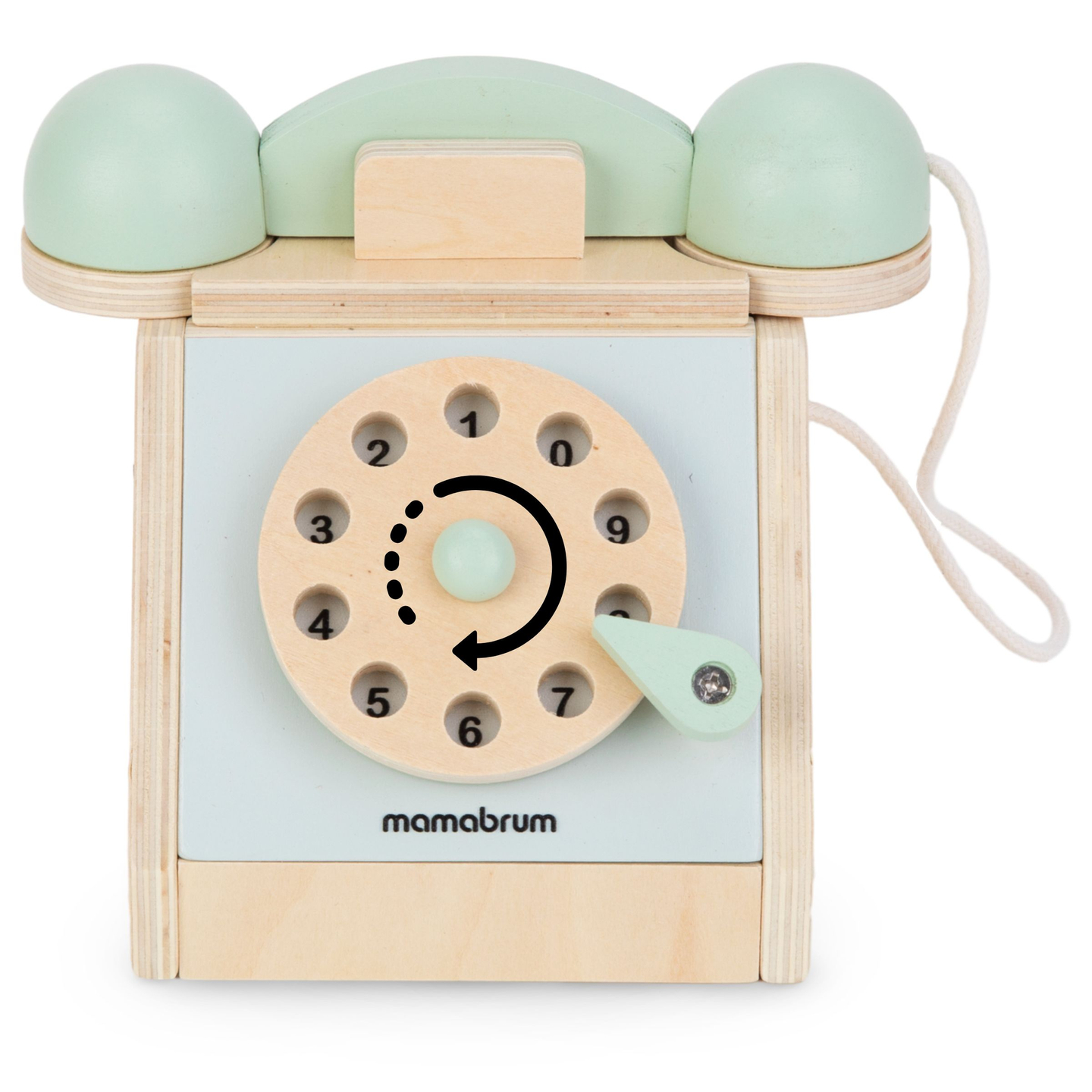 Drveni retro telefon - mint