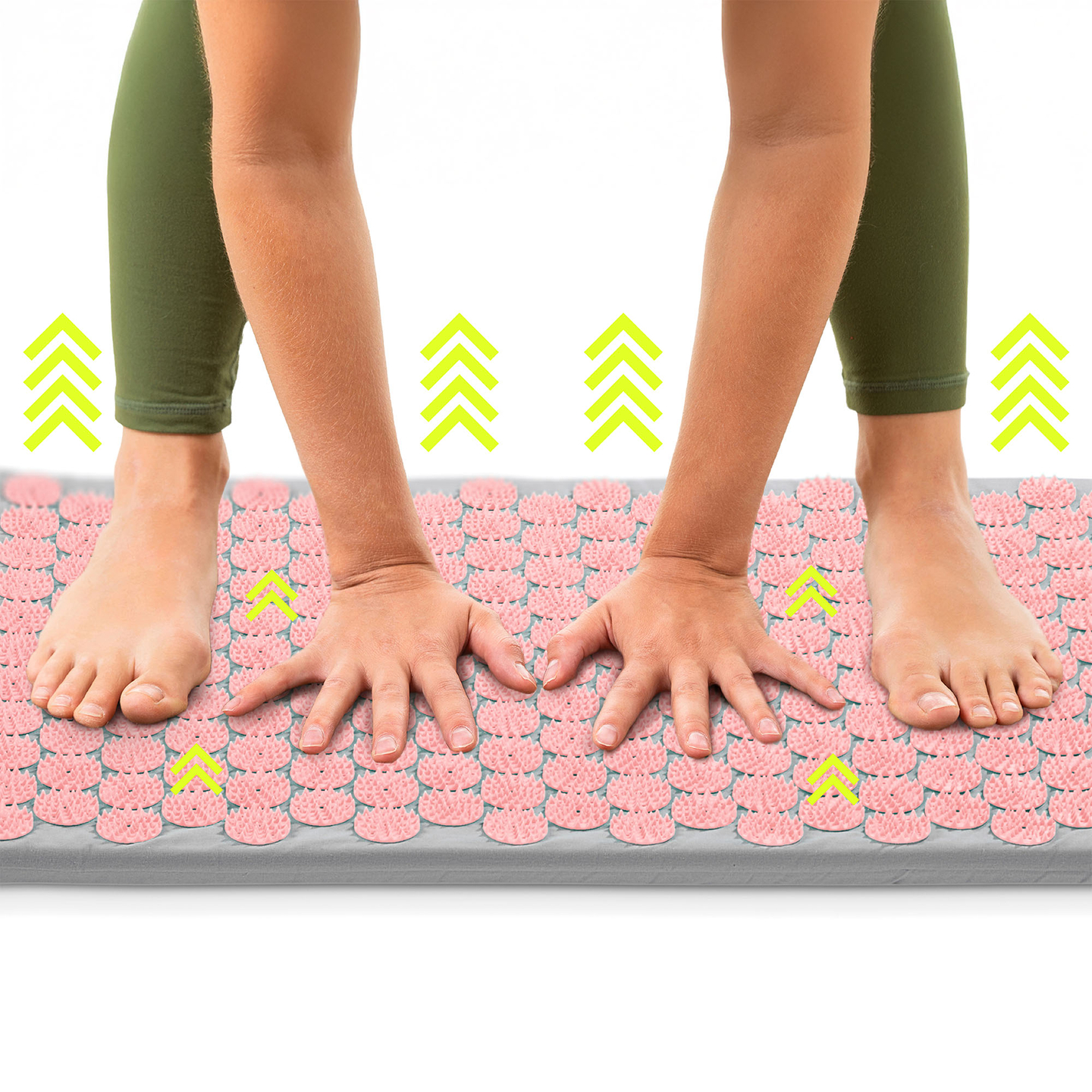 Prostirka za akupresuru s jastukom i navlakom - 72 cm HyperMotion siva i roza