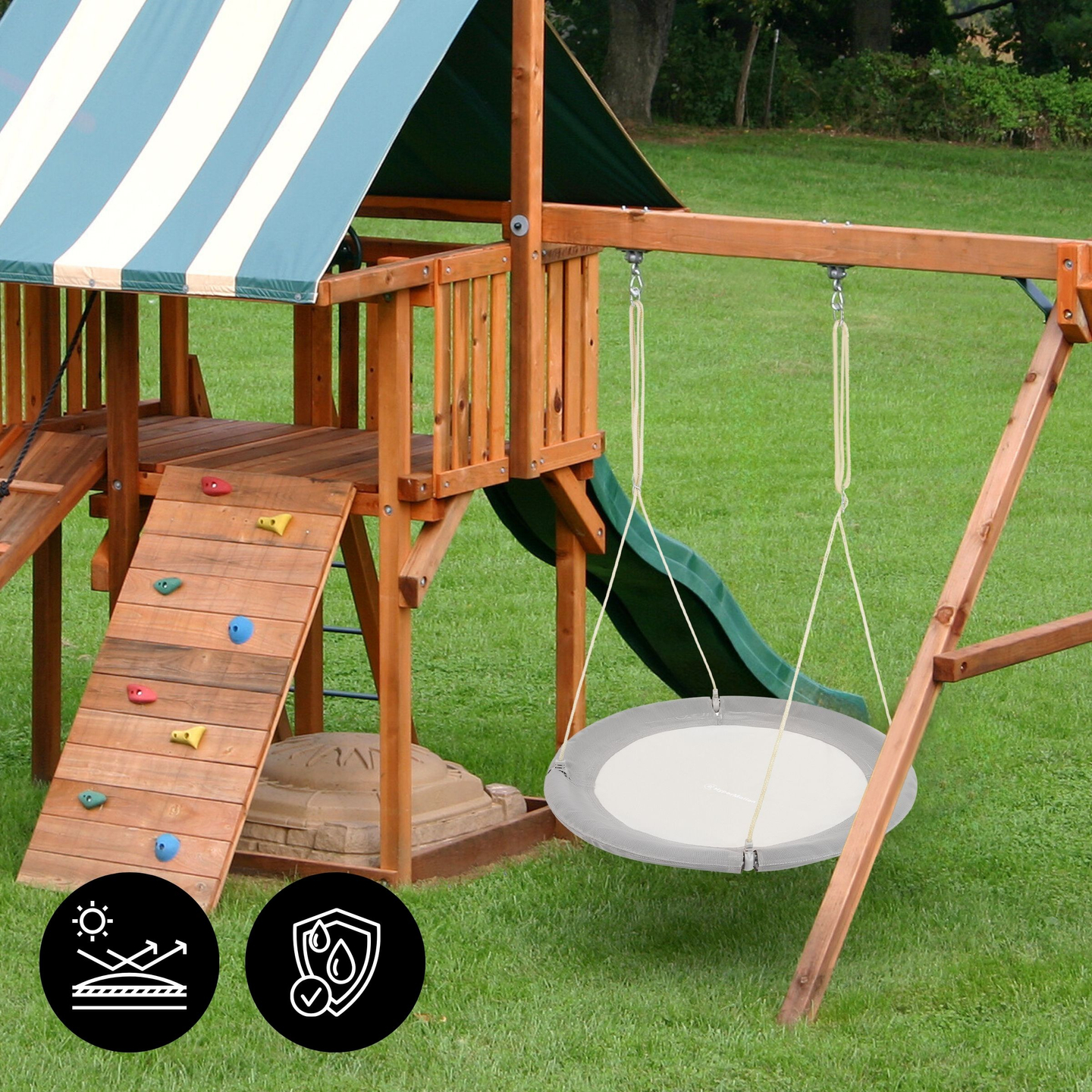 HyperMotion ljuljačka "vranjino gnijezdo" - promjer 100 cm, siva