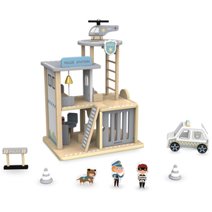 Drvena policijska postaja s dodacima