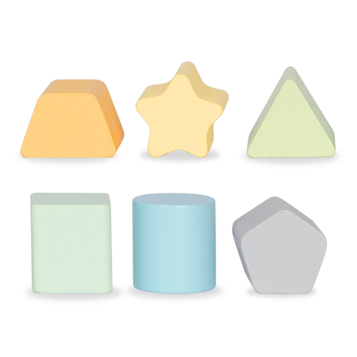 Drvena hodalica 2 u 1 s funkcijom edukativne kocke, roza