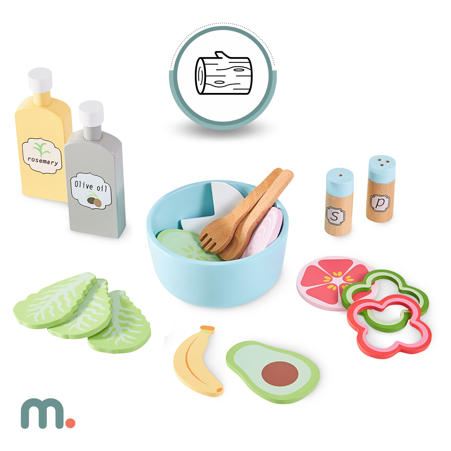 Velika, drvena XXXXL interaktivna kuhinja s LED rasvjetom, perilicom rublja, mikrovalnom pećnicom, aparatom za kavu i setom povrća i voća - 50 elemenata