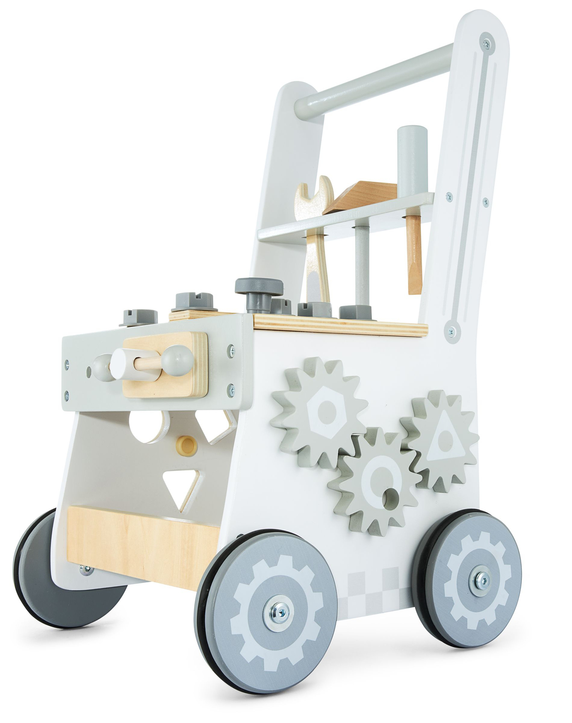 Drvena hodalica 3u1, guralica + radionica - 47 elemenata