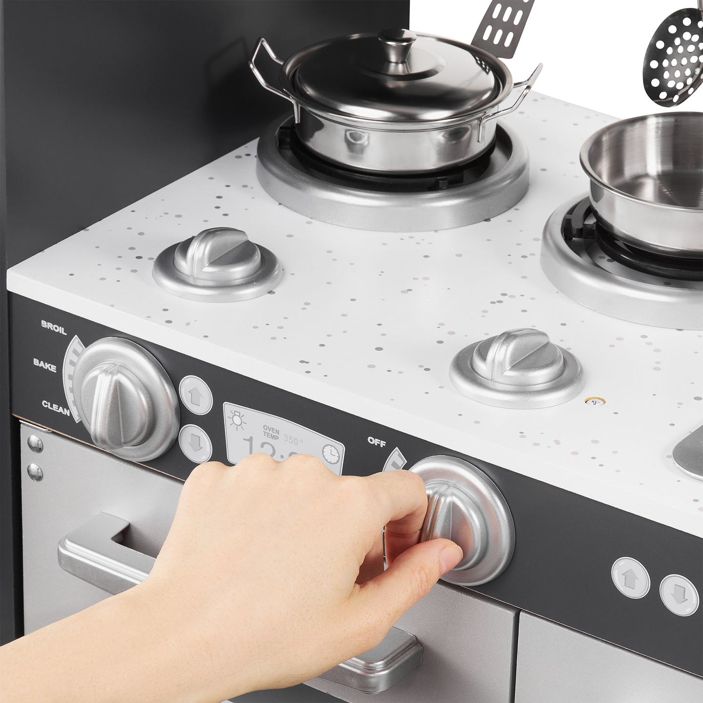 XXL drvena kuhinja s LED rasvjetom, pregačom i priborom