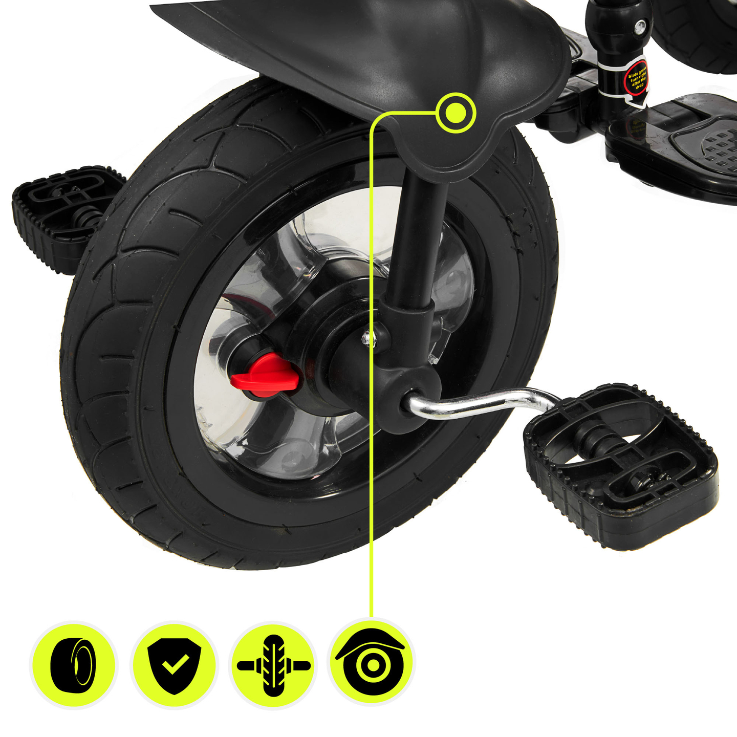Tricikl za djecu 1-4 godine - TOBI FREY - ružičasti - okretni - kotači na napuhavanje + guralica