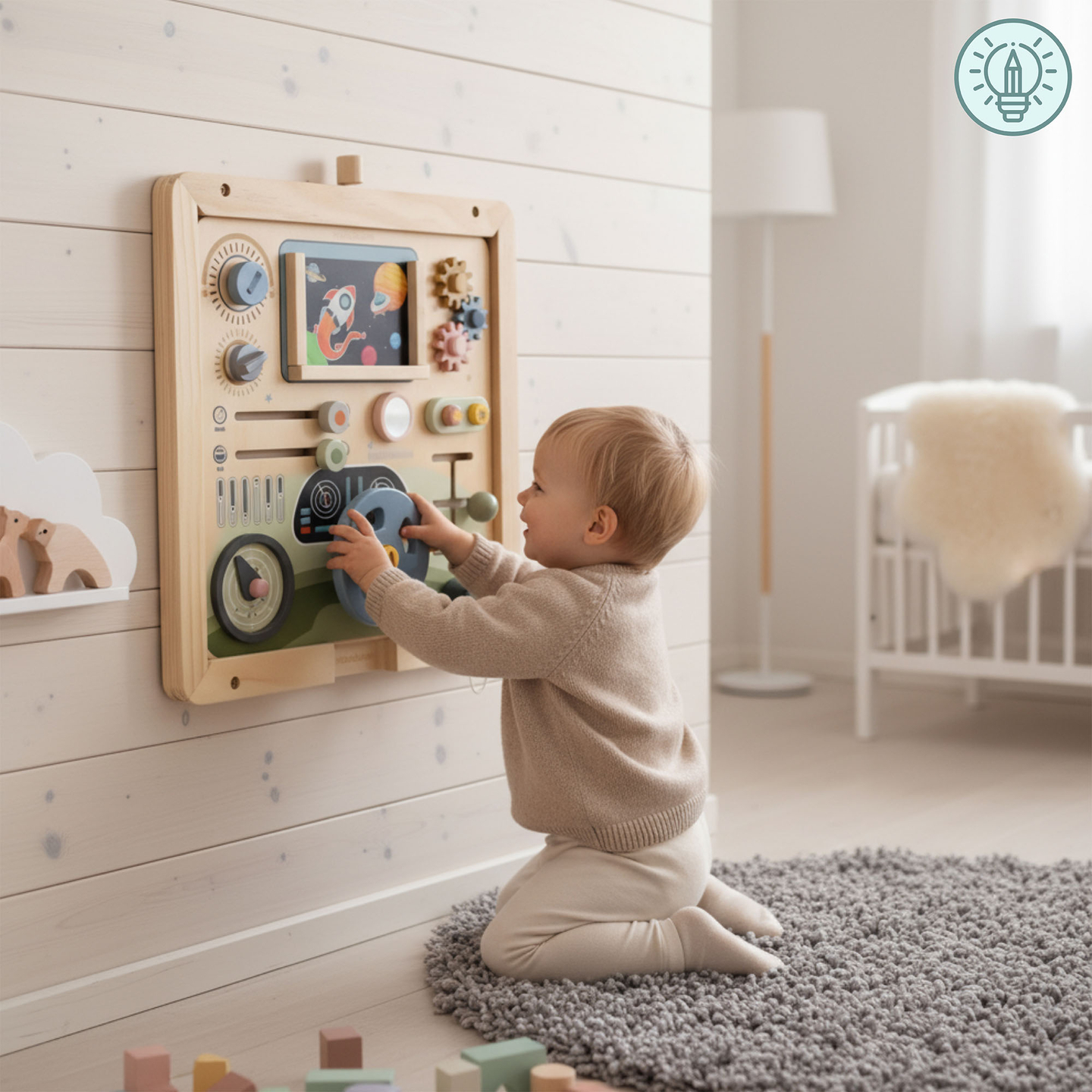 Drveni zidni okvir - za montažu Mamabrum edukativnih ploča