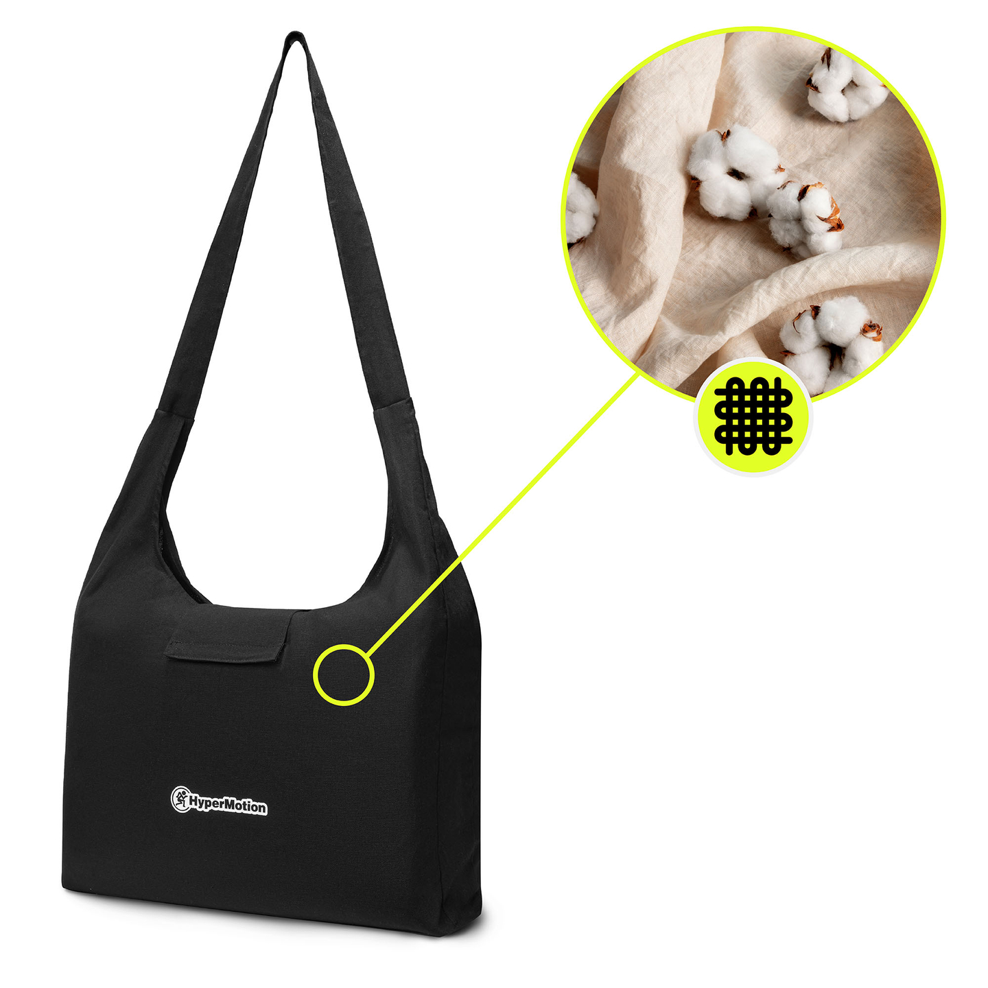 EKO lanena prostirka za akupresuru s kokosovim vlaknima i jastukom od heljde – 68 cm HyperMotion crno-bijela